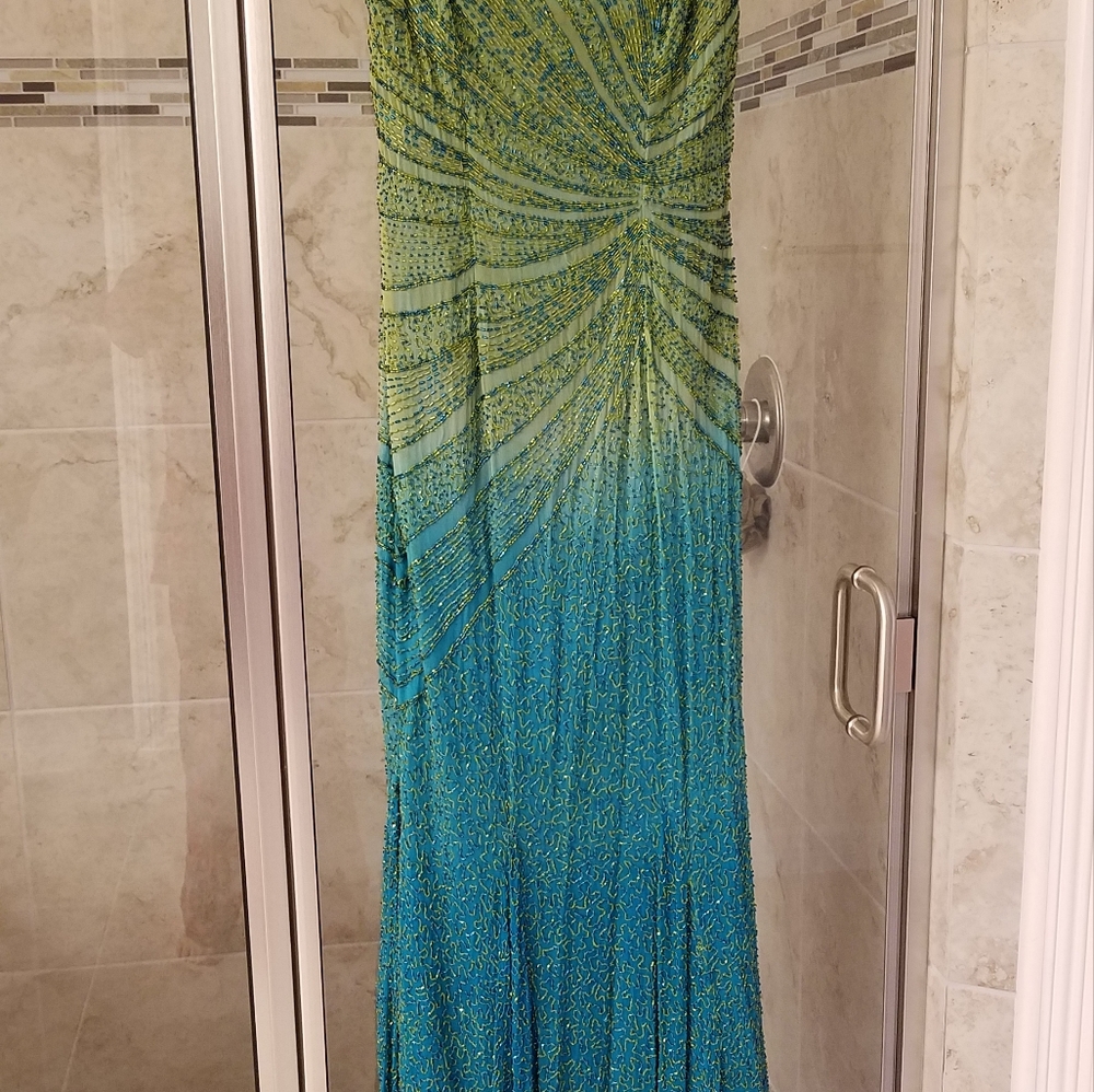 Mia Bella beaded silk gown